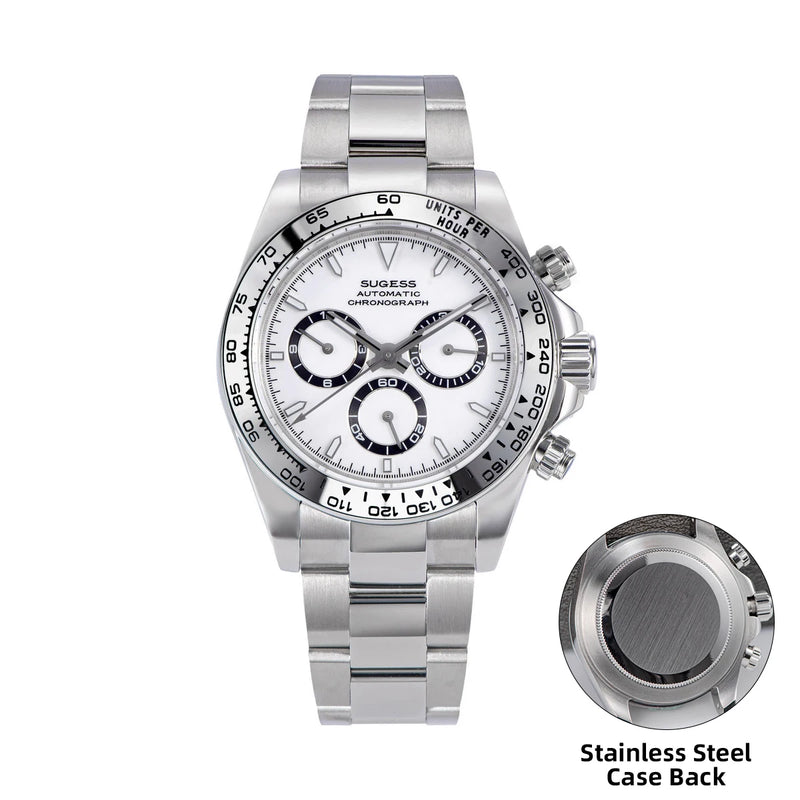 Sugess Panda Diver Chronograph Mens Watch Automatic Peacock SL-4801 Movement Luxury Waterproof Mechanical Wristwatches 2024 New