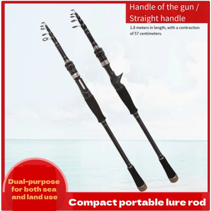 1.8m-3.0m Ultra Light Carbon Fiber Retractable Fishing Rod Portable Spinning Casting Rod Outdoor Trout Fishing Pole