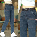 Korea Fashion Men Jeans Cargo Denim Pants Casual Blue | SAMAG