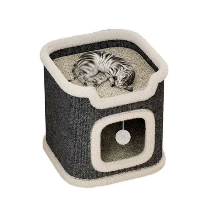 Indoor Cat Bed Cat Cave Bed Winter Warm Cute Cat Condo Hideaway Hut Modern Furniture for Multi Pets Washable