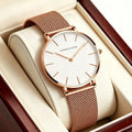 Stainless Steel Mesh Strap Women's Watch 36mm Silver Minimalist Dial Japanese Quartz Movement 6.9mm Slim Clock 3Bar Life Waterproof Local Fast Shipping Hannah Martin Brand Watch