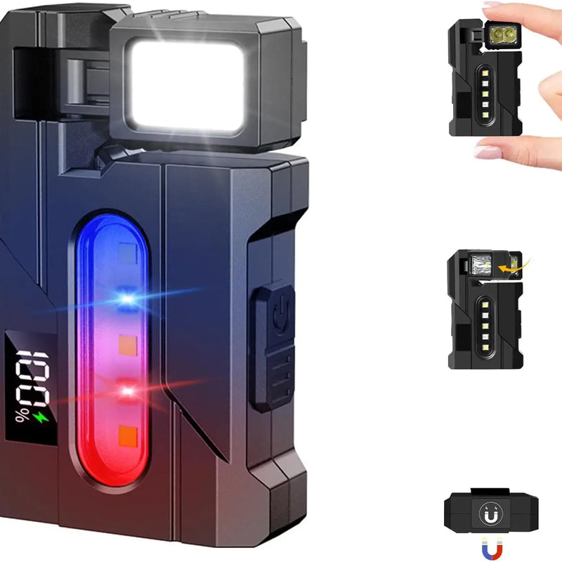 900 Lumen EDC Flashlight, Dual Light 7 Modes USB Rechargeable, with Magnet & Clip IPX4 Waterproof for Camping Fishing Emergency