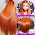 Brazilian Straight #350 Ginger Orange 13x6 HD Lace Front Human Hair Wigs 13x4 Glueless Lace Frontal Wig Closure Wigs For Women