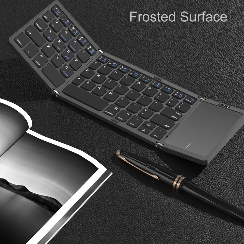 Pocket Portable Tri-folding Touchpad Foldable Keyboard Folding Wireless Keyboard for Tablets
