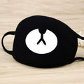 Black Face Mask Unisex Winter Warm Thickening Half Face Mouth Mask Cotton Cartoon Pattern Anti-Dust Anti- Respirator Kpop Mask
