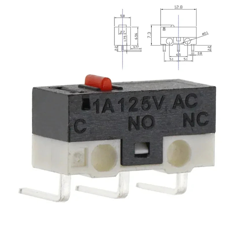20/100/1000Pcs 3Pin Micro Limit Switch SPDT Momentary Push Button Switch 1A/125V Mouse Switch with Handle Roller