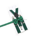Fashion Men Kids Turquoise Green Suspender Bowtie Sets Elastic Solid Color Y - back Straps Butterfly - Visuel 24 | SAMAG