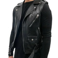 Leather Camisole Knight Costume Men Medieval Leather Armor Sleeveless Vest Top Lace Up Leather Waistcoat