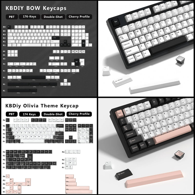 KBDiy GMK Blue Samurai Keycap Cherry Profile Double Shot PBT ISO Keycaps For Gamer Mechanical Keyboard Kit Gaming Point Key Cap