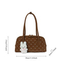 Fashion Polka Dot Printed Shoulder Bag Retro Matte PU Boston Bag Exquisite Versatile Commuter Underarm Bowling Bag Women Handbag