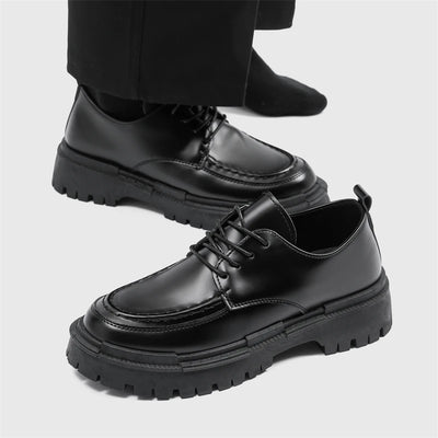 Fashion Thick Sole Leather Shoes Men Casual Classic | SAMAG