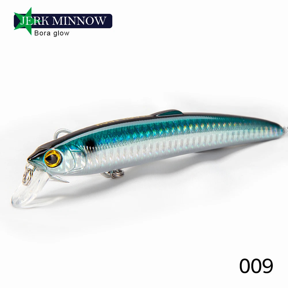 Hunthouse Minnow Fishing Lure 95/125/147mm Flexible Floating Jerkbait Hard Bait Wobbler For Sea Pike Bass Fish Tackle