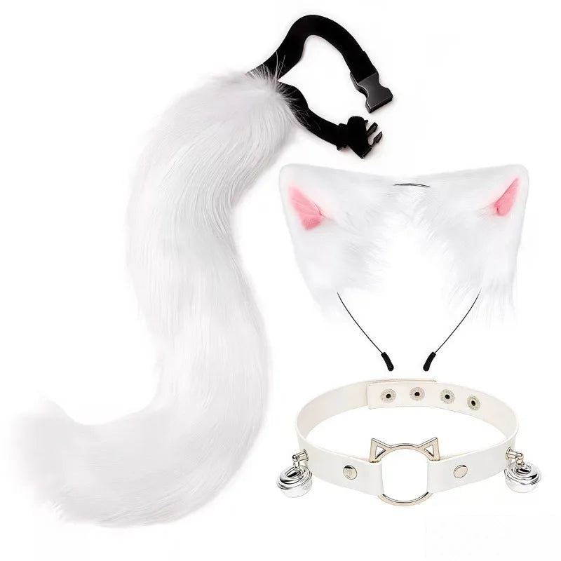 Sexy Temptation Festival Party Role Playing Toys Cat Ears and Tail Set Fox Catwoman Accessories Headbands Uniform Temptation