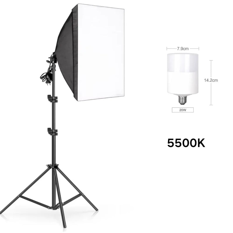 SH 50x70CM Photography Softbox Lighting Kits Professional Continuous Light System Equipment For Photo Studio