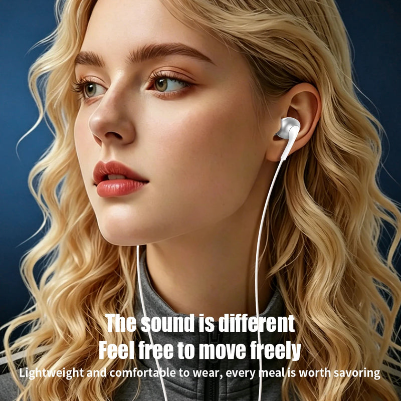USB Type C in Ear Headphones HiFi Stereo Earphones With HD Mic Wired Earbuds For Samsung Galaxy S25 S24 S23 Wire Control Headset