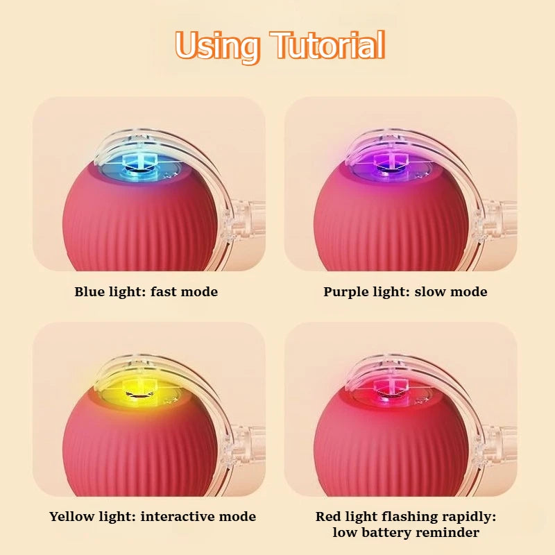 Automatic Interactive Ball Cat Toys  Rolling Ball Rolling Ball Electric Dog and Cat Training to Imitate Rat Rechargeable Product