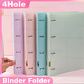 A4 File Folders Display Book 4 Hole Binder Folders Morandi Color Waterproof Document Ring Binder Folder Office School Supplies