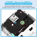 6/9/12/18/24mm for Brother Tape 12mm Compatible TZE Label Tape TZE231 221 for Ptouch PTH110 H107 P710BT H105 E550W Label Printer