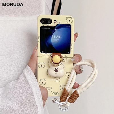 Cute 3D Bear Hand Strap Case for Samsung Galaxy Z Flip 6 | SAMAG