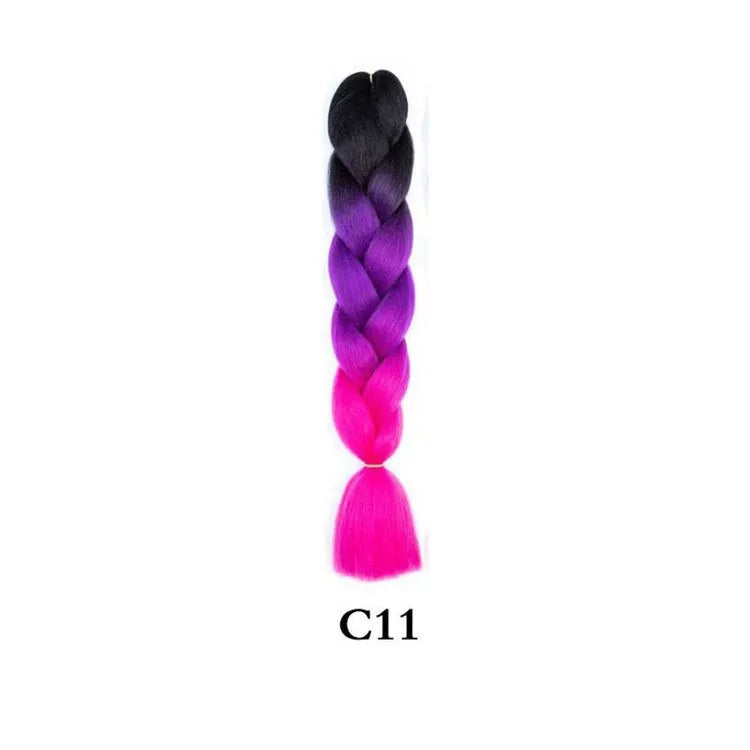 Tereshar 1Pcs 24inch 100g Synthetic Braiding Hair Extensions Jumbo Braiding Hair Twist Crochet Braids Hair for Women