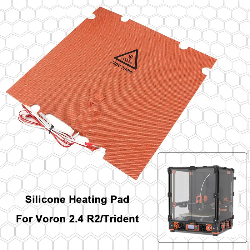 Toaiot 300/350mm Silicone Heated Bed Heating Pad with Hole 220V 750W/1000W for Voron 2.4 R2/Trident 3D Printer Parts Hot Bed