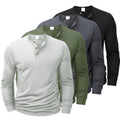 New Men's Henley T-shirts Long Sleeve Basic Casual Band | SAMAG