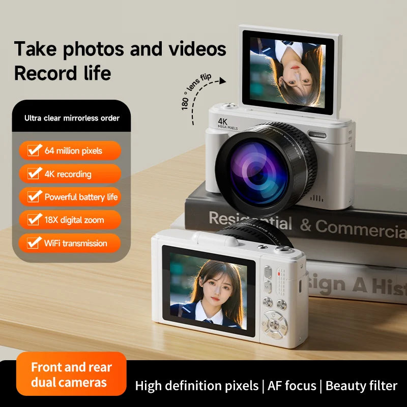 Digital Camera 4K 64MP HD 18X Zoom Autofocus Retro - Visuel 2 | SAMAG