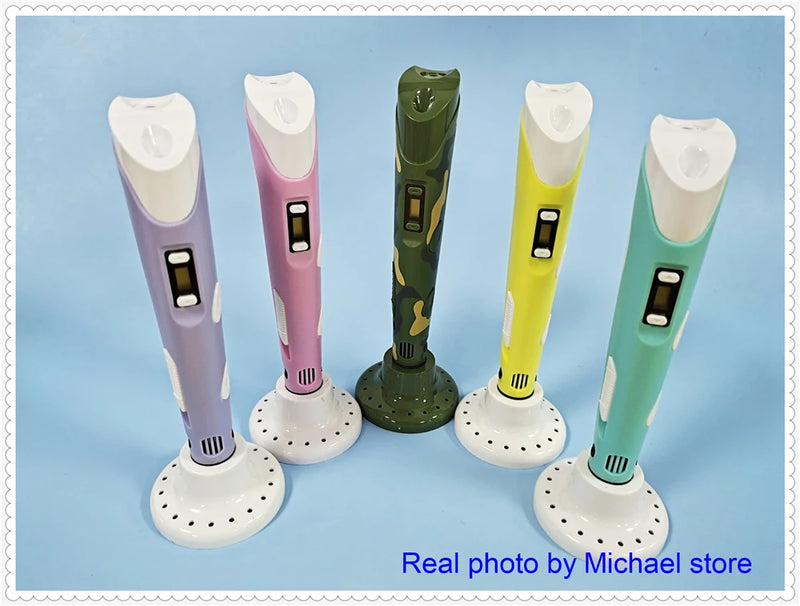 Kids 3D Printing Pen Adjustable Speed LED Display DIY Drawing Pens 3D PLA Filament Christmas Birthday gift for Boys and Girls