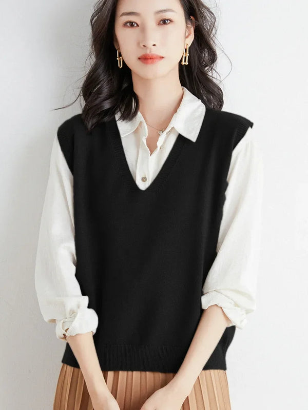 Sweater Vest Spring Autumn Warm Fashin Korean Soft Loose - View 12 | SAMAG