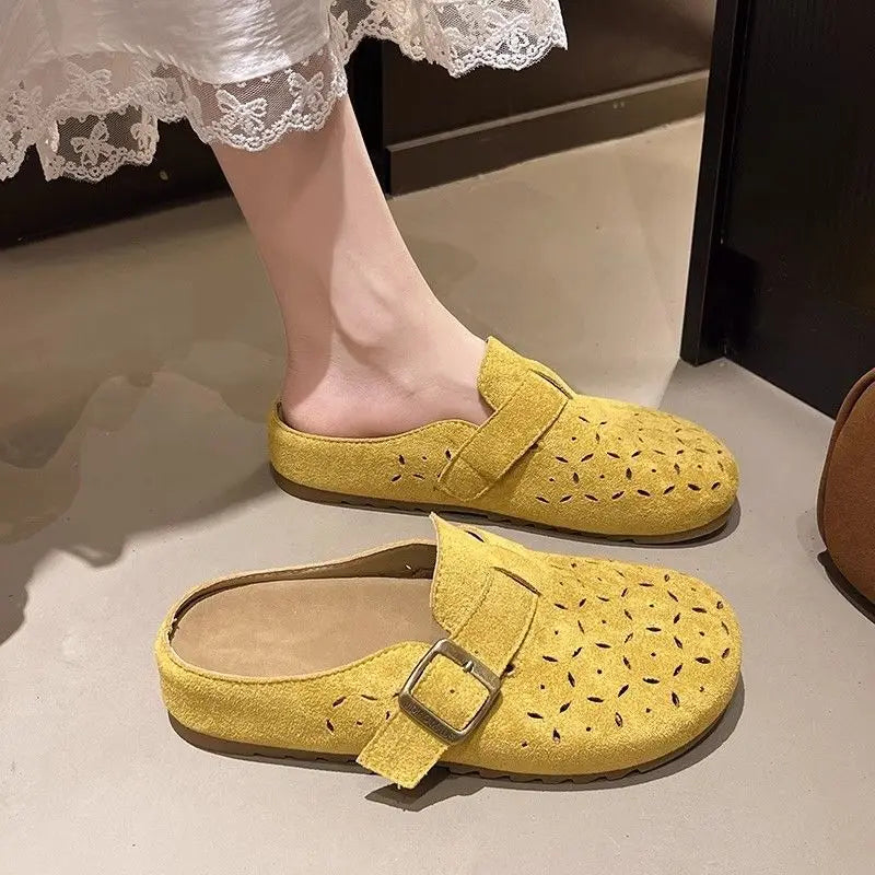 Summer Outdoor Women's Chunky Sole Mules 2026 New Arrival Slip On Closed Toe Hole Sandals Casual Clog Slippers