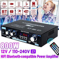 AK35 800W Home Car Amplifiers 2 Channel bluetooth 5.0 Surround Sound FM USB Remote Control Mini HIFI Digital Amplifier Stereo