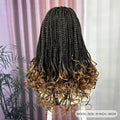 Knotless Box Braided Wig with Wavy Ends Synthetic Lace Frontal 1B-30 Dark Ombre Braided Lace Wig with Baby Hair for Black Women