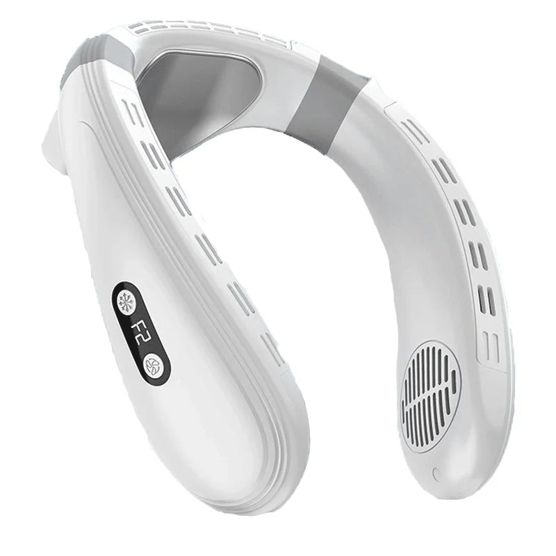 2026 New Neck Air Conditioner Portable Neck Fan Rechargeable Semiconductor Cooling Bladeless Fan Wearable Cooler multi purpose
