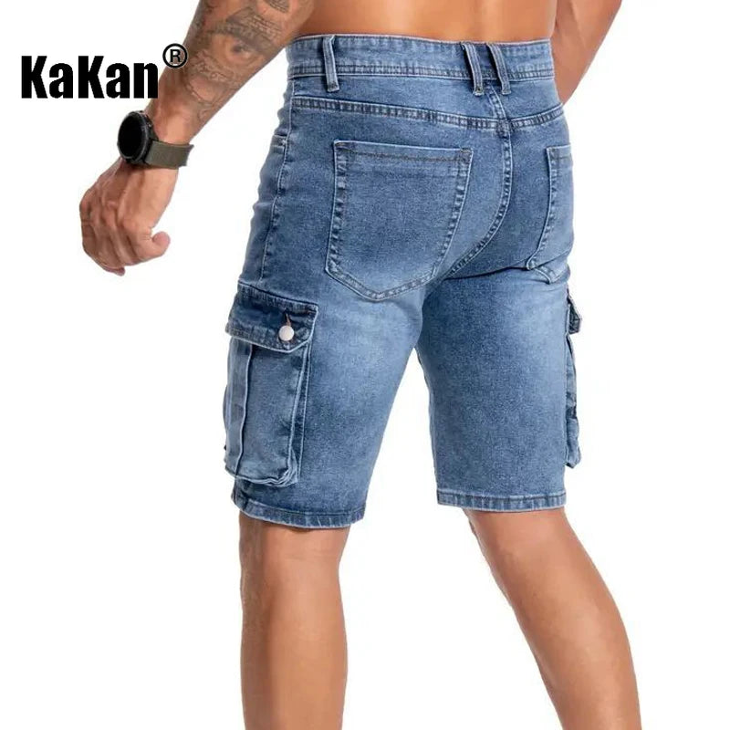 Kakan-y2k New Men's Summer Short Jeans, Multi Pocket | SAMAG