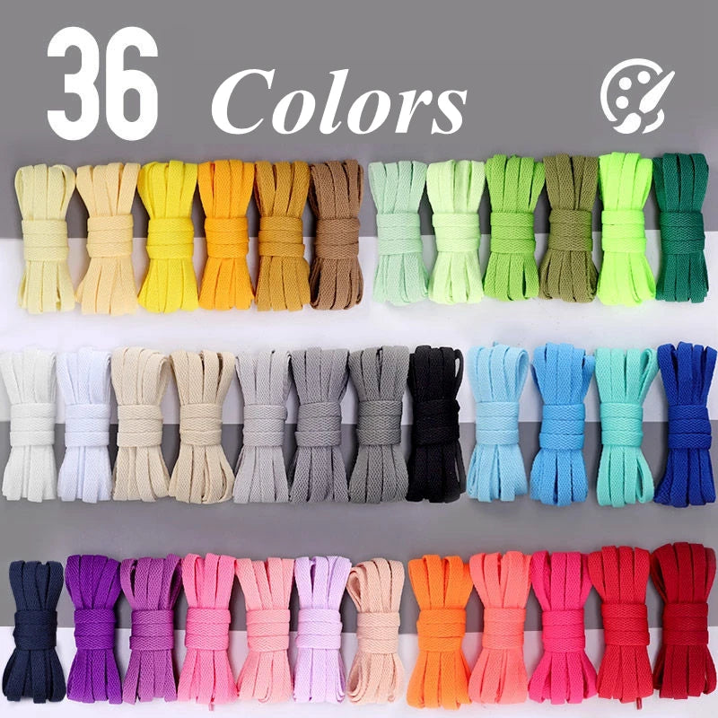 Classic Casual Thicken Shoelaces Athletic String 8MM Flat Shoe Laces Sport Leisure Women Sneaker Shoelaces AJ/AF1 Accessories