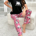 2-Piece Women's Pajama Set Animal Print Short-Sleeved | SAMAG