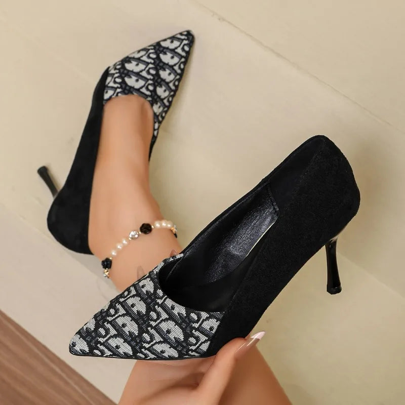 Spring Autumn New Simple Style Shallow Mouth Women's High Heel Shoes 2026 Fashion Pointed Toe Casual Thin Heel Women Single Shoe