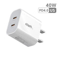 40W Fast Charger Type C Dual Port PD Fast Charging Charger Adapter For iPhone 15 14 Samsung S23 Xiaomi 10A USB C To USB C Cable
