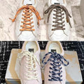 1 Pair Dot Thread Twill Round Rope Shoelaces Sneaker Sport DE Training Shoes White Leather Leisure Casual DIY Shoes Lace
