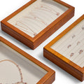 Oirlv Wooden Jewelry Box Retro Jewelry Display Ring Necklace Earring Bracelet Box Multi Jewelry Storage Organizer Display Case