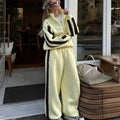 Women's Fashion Cotton Sport Tracksuit With Casual Pant Stripes Zipper Hoodies Cardigan High Waist Trouser 2 Piece Autumn Outfit