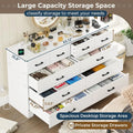 White Dresser 10 Drawers Chest Storage Organizer TV Stand Power Outlets Bedroom Living Room, Customized