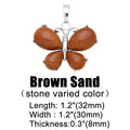 OCESRIO Vintage Natural Stone Butterfly Pendant for Necklace Copper Amethyst Reiki Pendulum DIY Jewelry Making Supplies pdta921