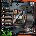 2026 New 1200 mAh Battery Military Smartwatch Men 5ATM Waterproof Fitness Tracker Health Heart Rate Smart Watch For iOS Android