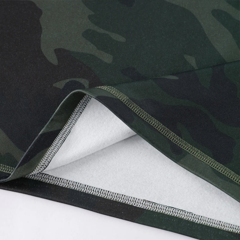 2 Pcs/Set Camouflage Long Sleeve Thermal Underwear Men Front Open Long Johns Pants Winter/Autumn Warm Suit Print Man Sleepwear