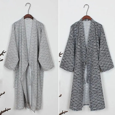 Nightdress V-Neck Men's Kimono Bathrobe Loose Long Sleeve | SAMAG