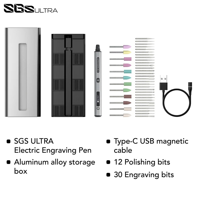 ARROWMAX SGS Engraving Pen Cordless Rotary Tool Kit Electric Mini Grinder with 42 Bits for Crafts Metal Wood - View 8 | SAMAG
