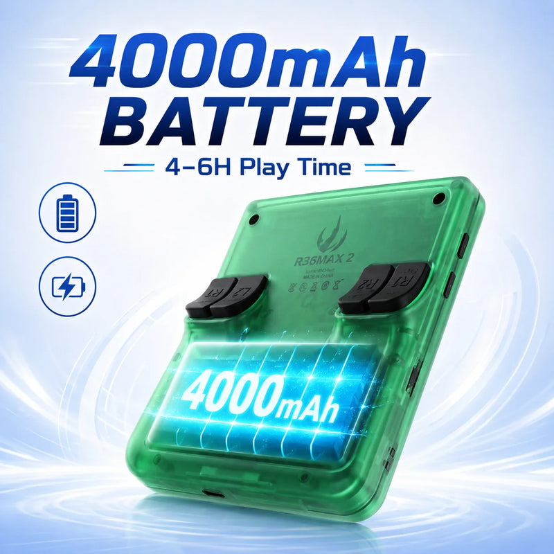 Portable Handheld Game Console 4.5 Inch IPS Screen 4000mAh Battery Retro Gaming Player with Vibration R36 MAX 2