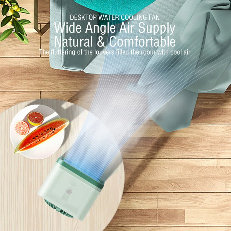 Portable Air Conditioner Fan USB Desktop Fan Rechargeable Mini Air Humidifier Cooler Table Cooling Mist Fan for Office Home