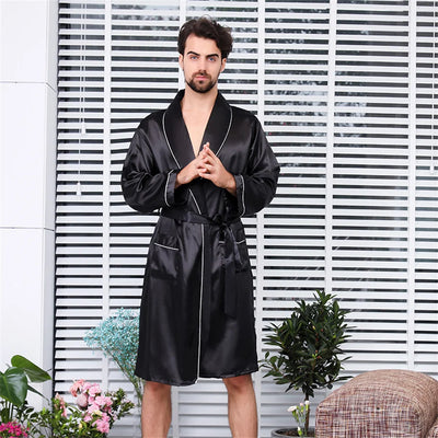 Summer Men's Thin Pajamas Robes Homewear Long Sleeve | SAMAG
